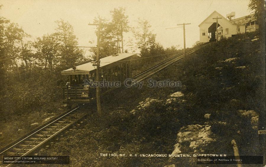Postcard: The Incline Railroad, Uncanoonuc Mountain, Goffstown, New Hampshire